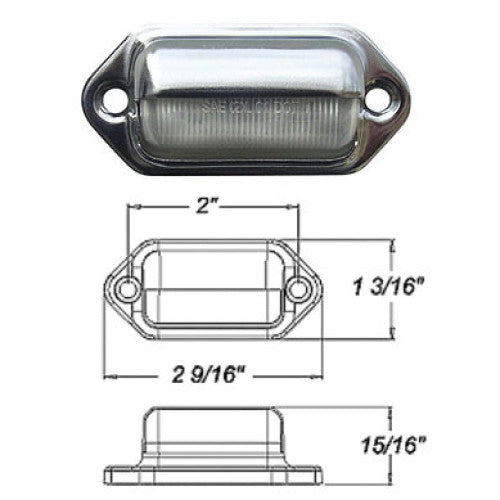 Mini Chrome License Plate LED